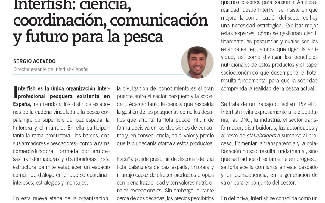 «INTERFISH: CIENCIA, COORDINACIÓN, COMUNICACIÓN Y FUTURO PARA LA PESCA»