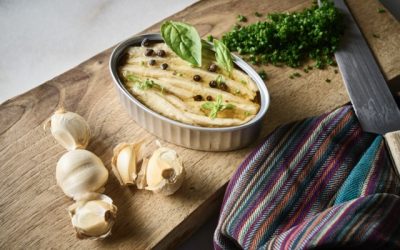 Ventresca de Pez Espada con pimienta, albahaca, ajos y cebollino